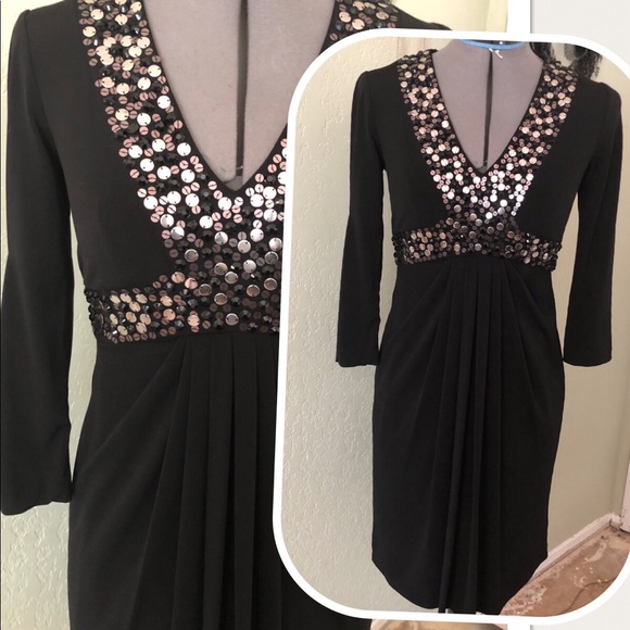 Maggy London Dresses & Skirts - Embellished LBD empire FINE jersey dress S/4